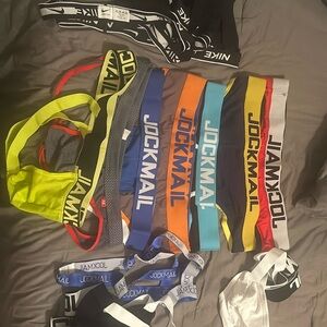 13 pair of men’s underwear, new without tags, jock straps and briefs XXL